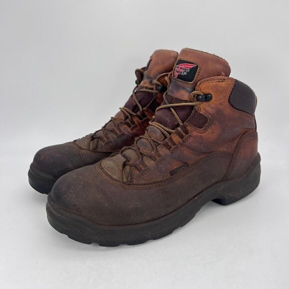Red Wing 4400 Work Brown Waterproof Safety Steel women Boot ASTMF 2413-05 Sz 10 - Picture 1 of 12